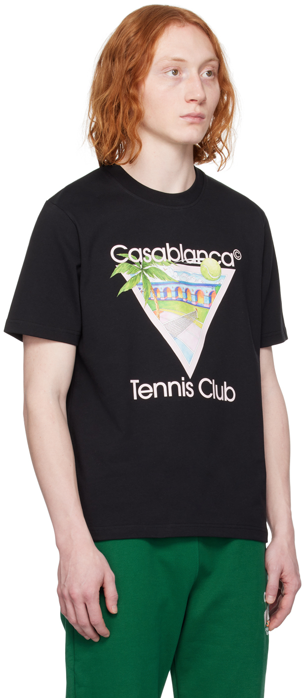 Casablanca Tennis Club Icon T-shirt In Black