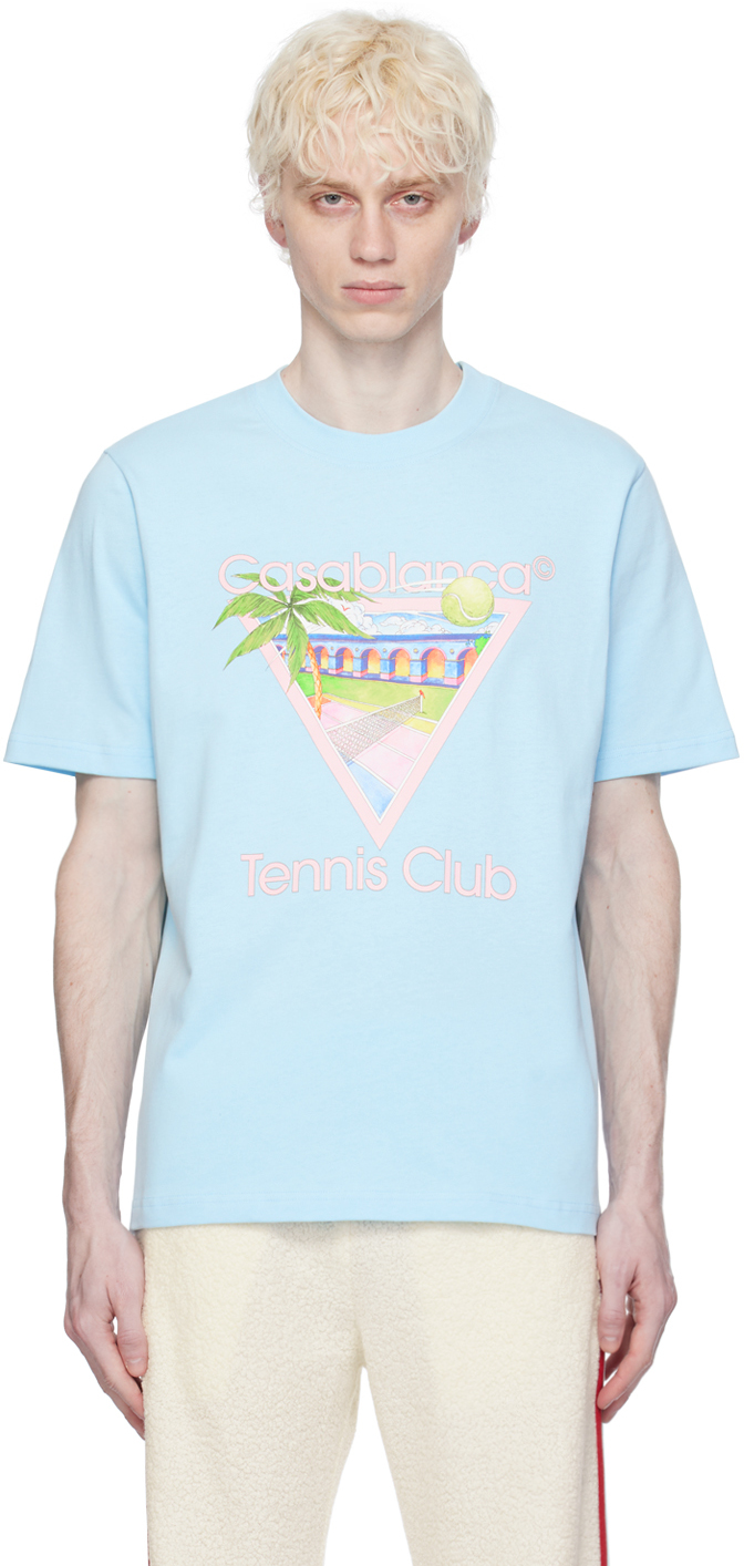 Casablanca SSENSE Exclusive Blue 'Tennis Club' Icon T-Shirt
