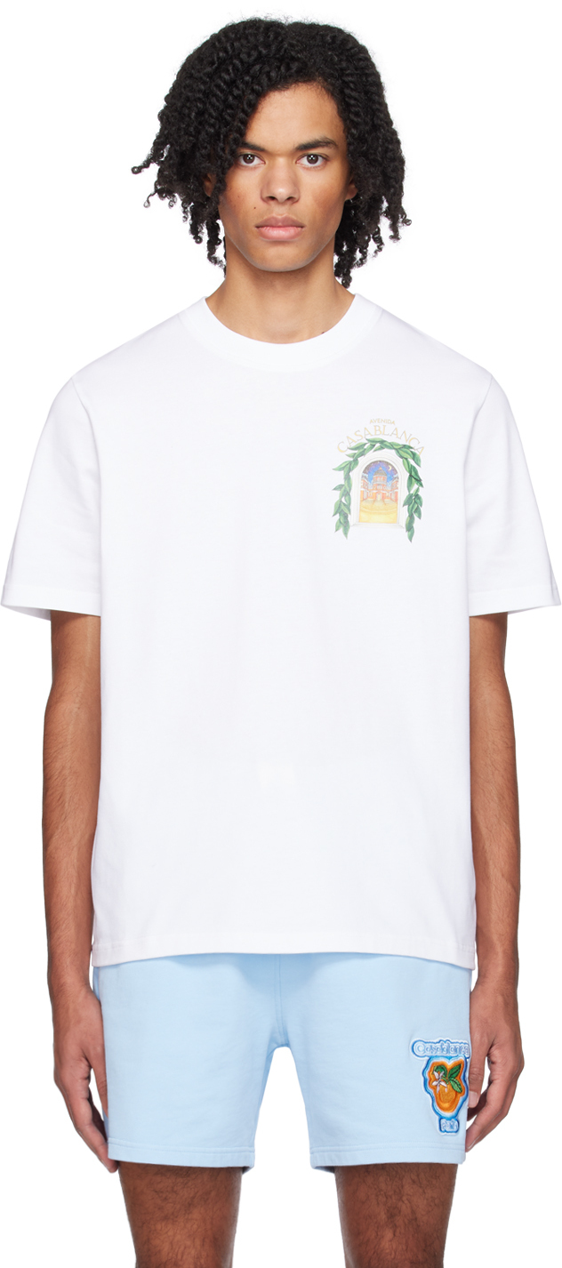 Casablanca White 'Casablanca Avenida' T-Shirt