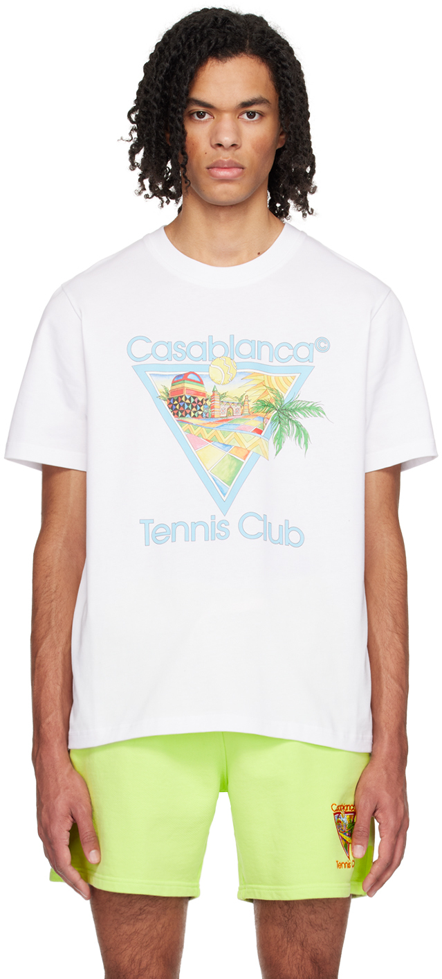 Casablanca White 'Afro Cubism Tennis Club' T-Shirt