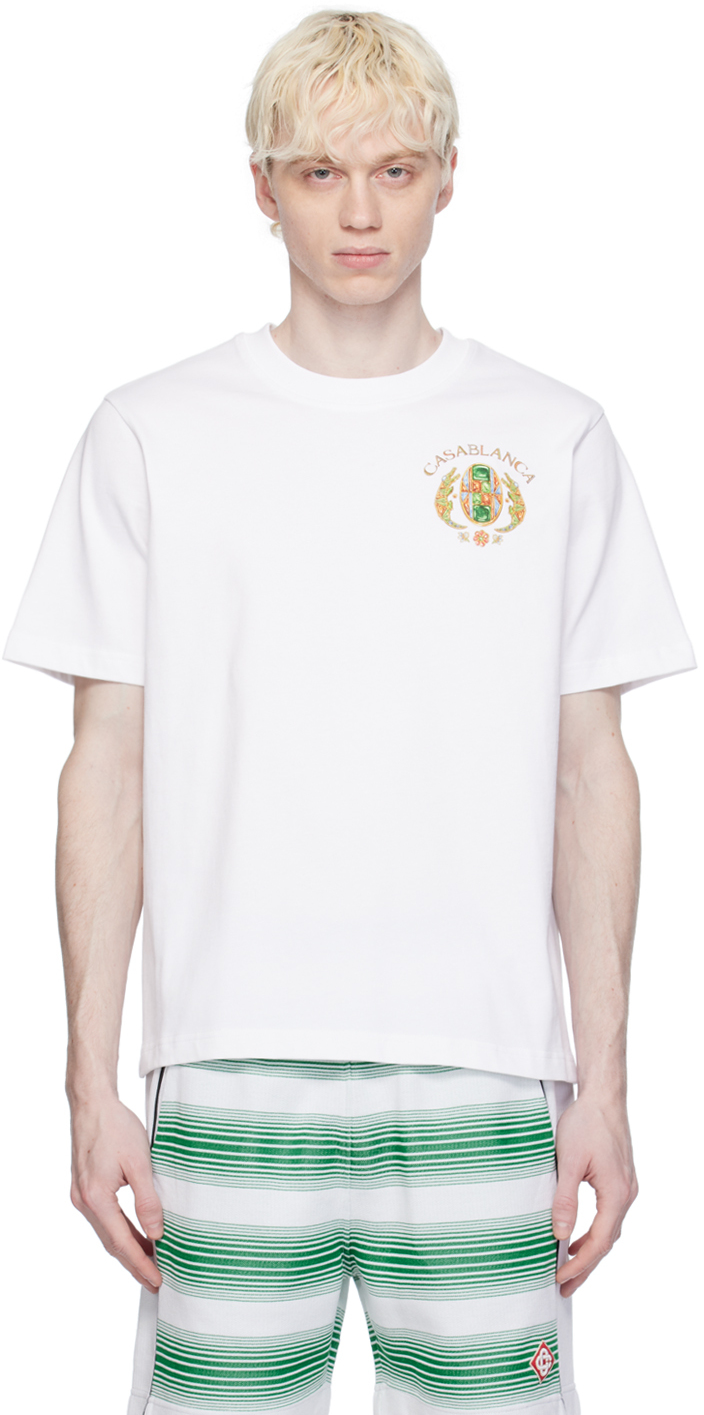 Shop Casablanca White Joyaux D'afrique 'tennis Club' T-shirt
