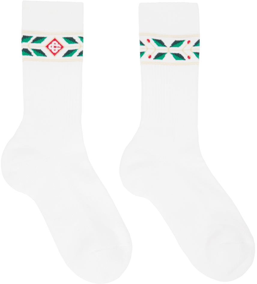 Casablanca White Laurel Sport Socks