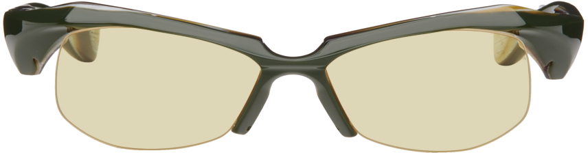 Shop Factory900 Ssense Exclusive Green Fa-208 Sunglasses In 575 Yellow