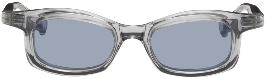 Shop Factory900 Ssense Exclusive Gray Rf-044 Sunglasses In 840 Ar Blue