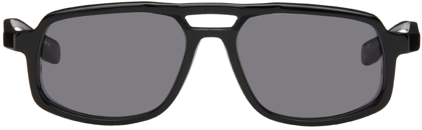 Shop Factory900 Ssense Exclusive Black Rf-160 Sunglasses In 001 Ar Grey