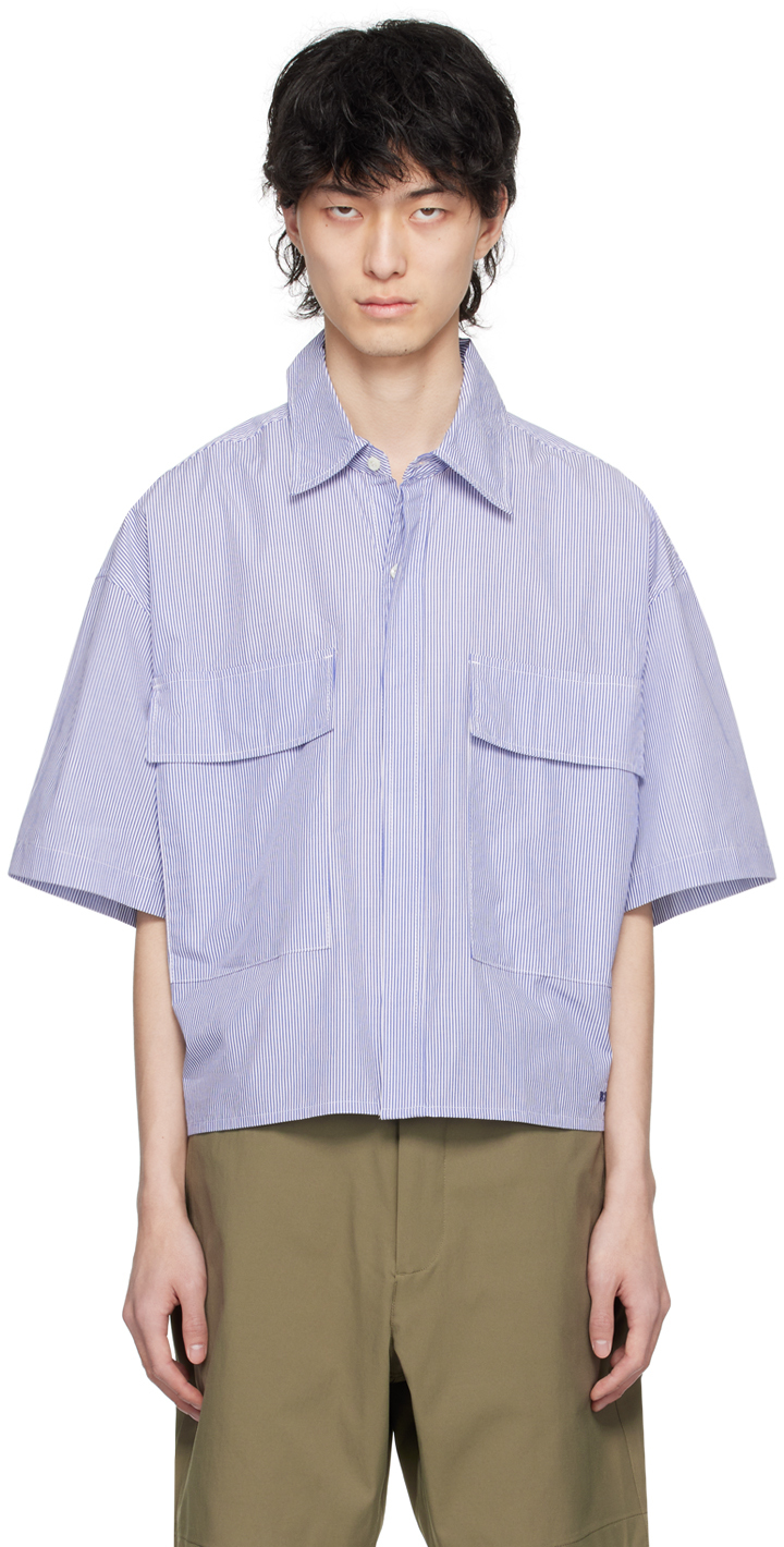 Shop B1archive Blue Striped Shirt In Pinstripe #a0002-2