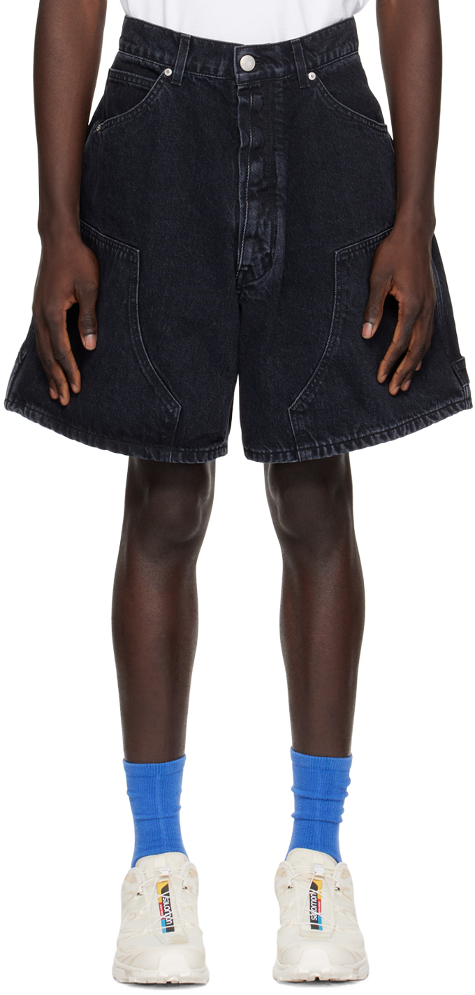 Shop B1archive Black Carpenter Denim Shorts In #a0002-9bk Vintage