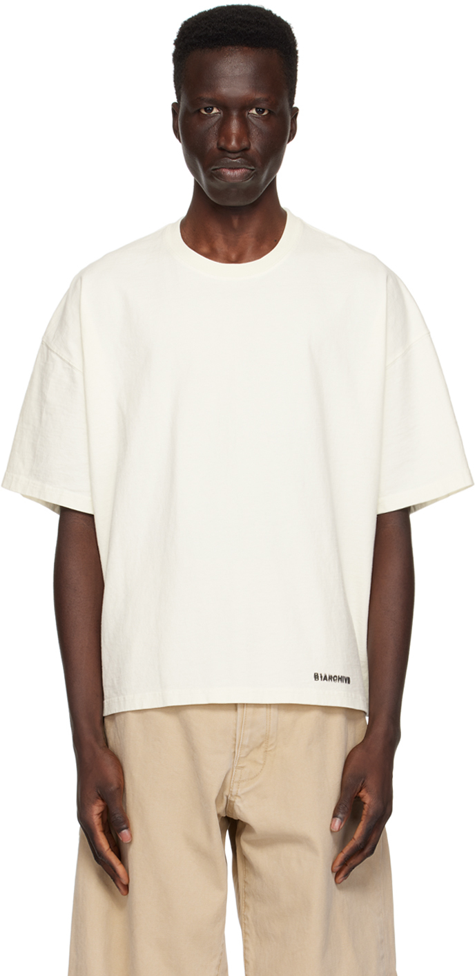 Shop B1archive Off-white Printed T-shirt In Interlock Ecru