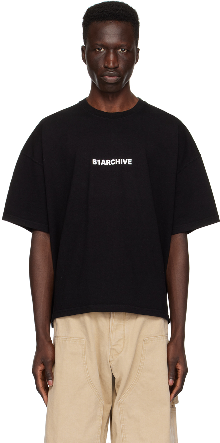 Shop B1archive Black Printed T-shirt In Interlock Black