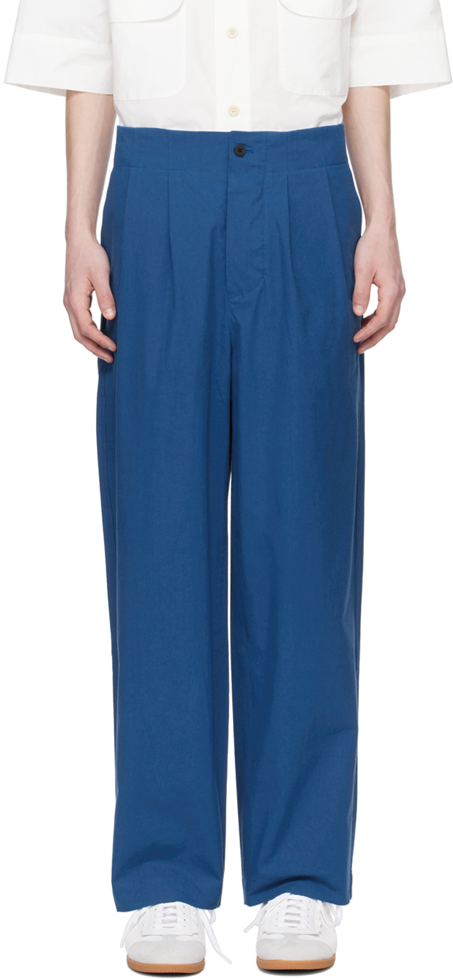 Shop Document Blue Wide Trousers