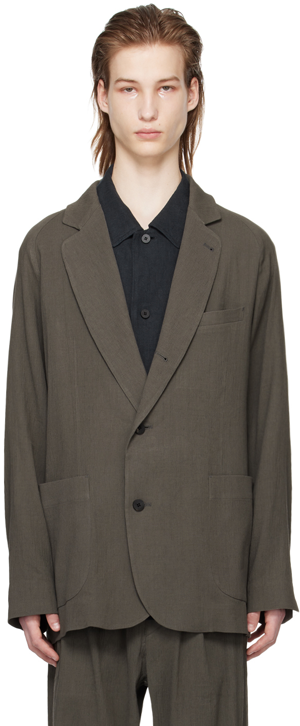 Gray Raglan Blazer by DOCUMENT on Sale