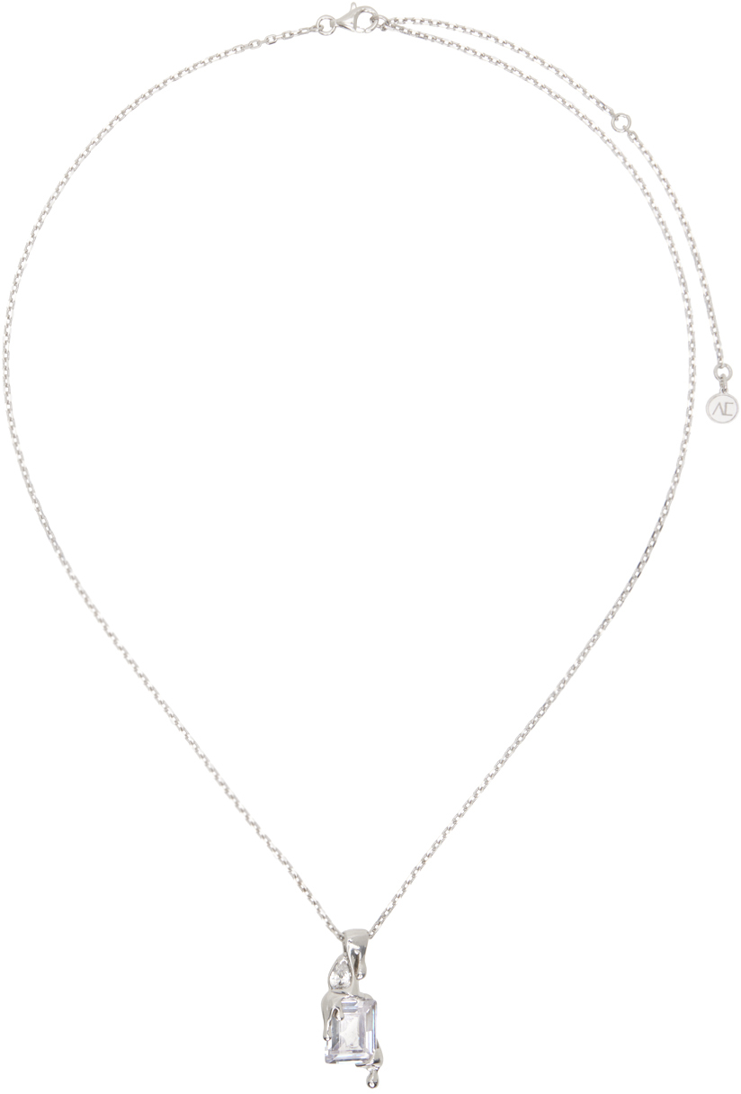 Shop Alan Crocetti Ssense Exclusive Silver Melting Necklace In Rhodium