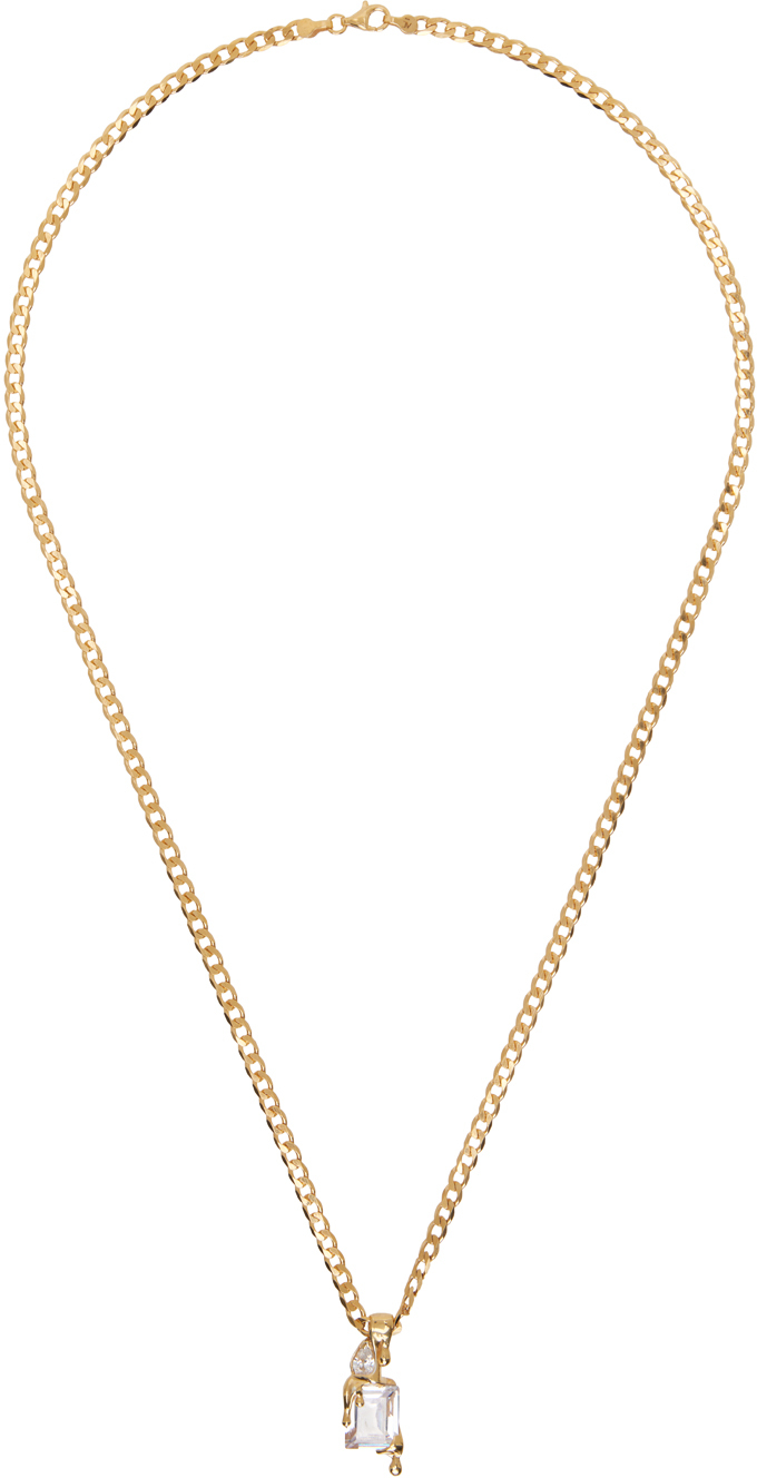 Shop Alan Crocetti Gold Melt Curb Chain Necklace In Gold Vermeil