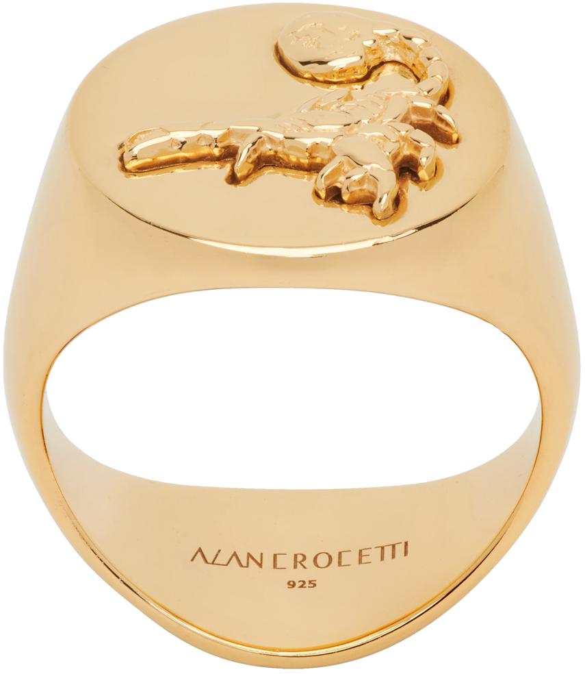 Shop Alan Crocetti Gold Hybrid Ring In Gold Vermeil