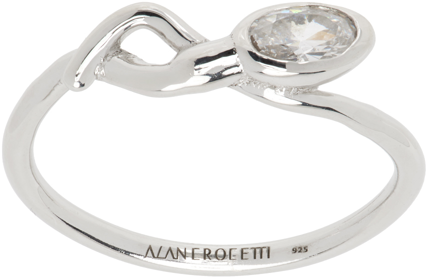 Shop Alan Crocetti Silver Lucky One Ring In Rhodium Vermeil