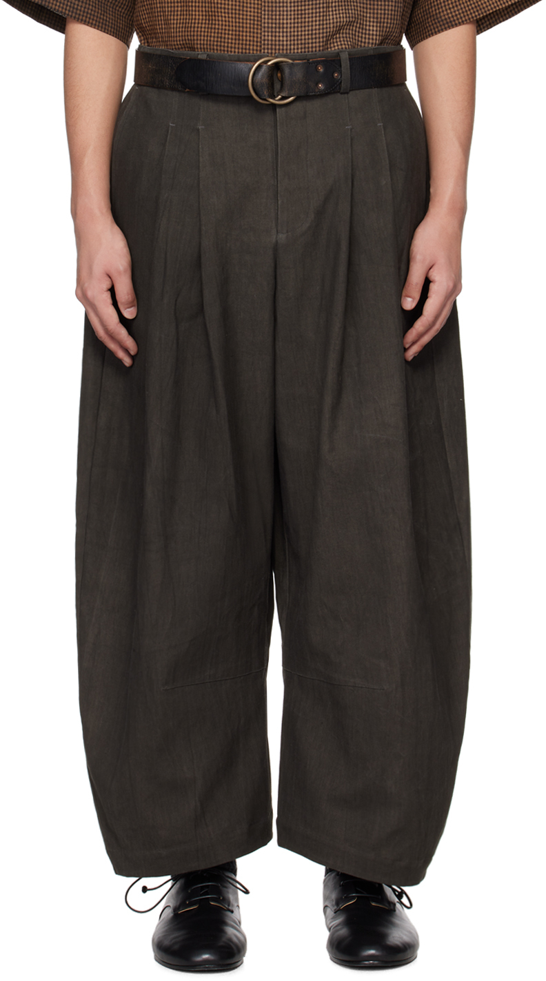 Shop Aviva Jifei Xue Ssense Exclusive Gray Cocoon Shaped Trousers In Ss24-secsp-cs