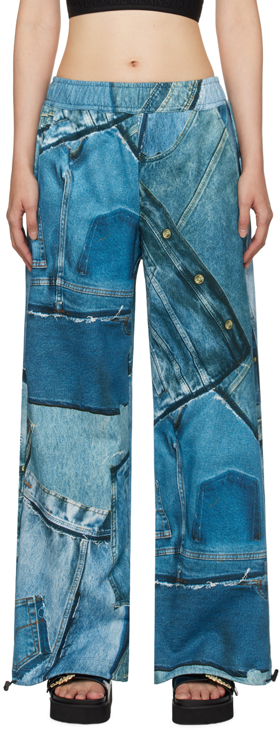 Versace Jeans Couture Blue Trompe L'œil Lounge Pants In E261 Bonnie Light Bl
