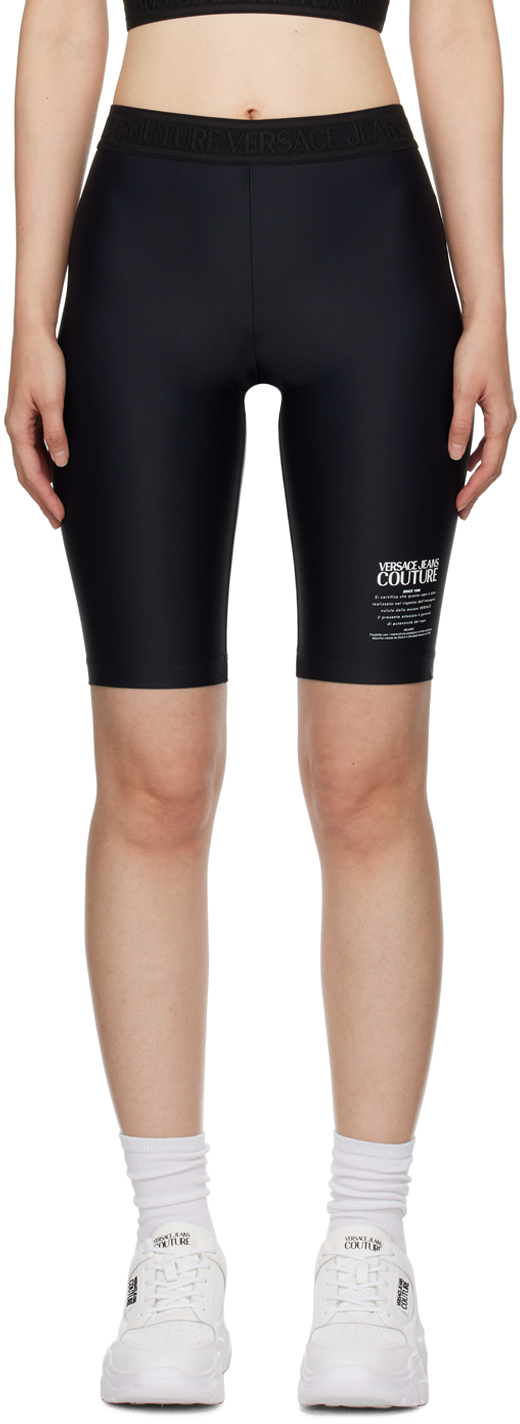 Versace Jeans Couture Black Printed Shorts In E899 Black
