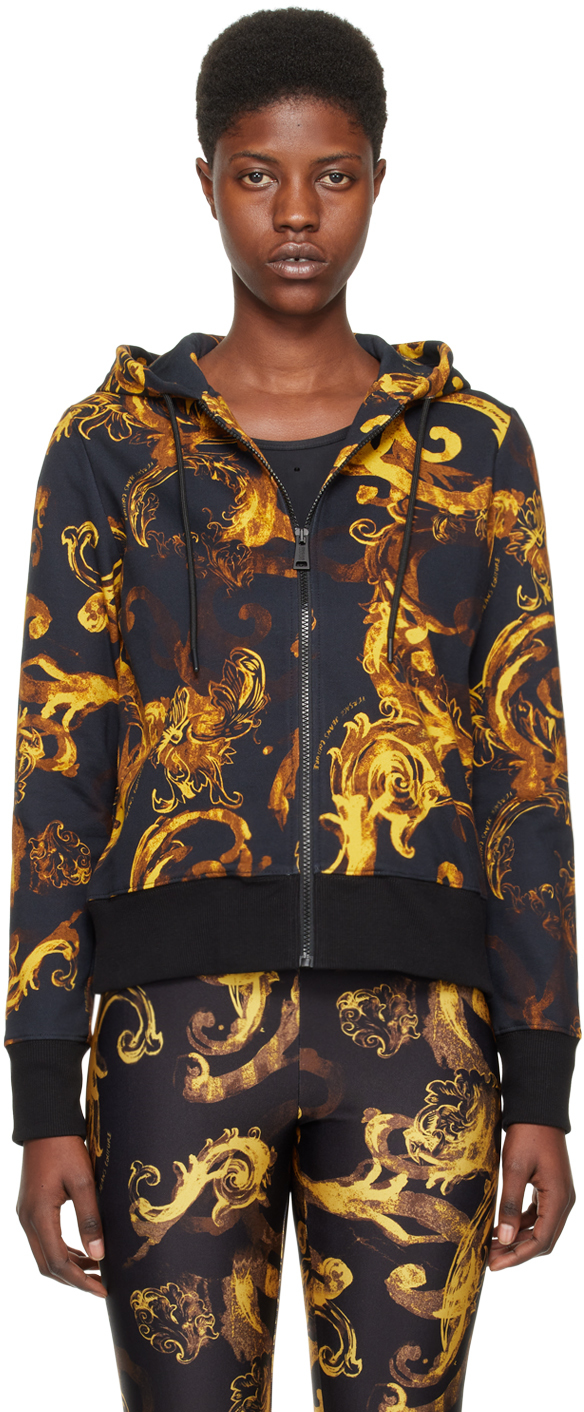Versace Jeans Couture Black Watercolor Couture Hoodie