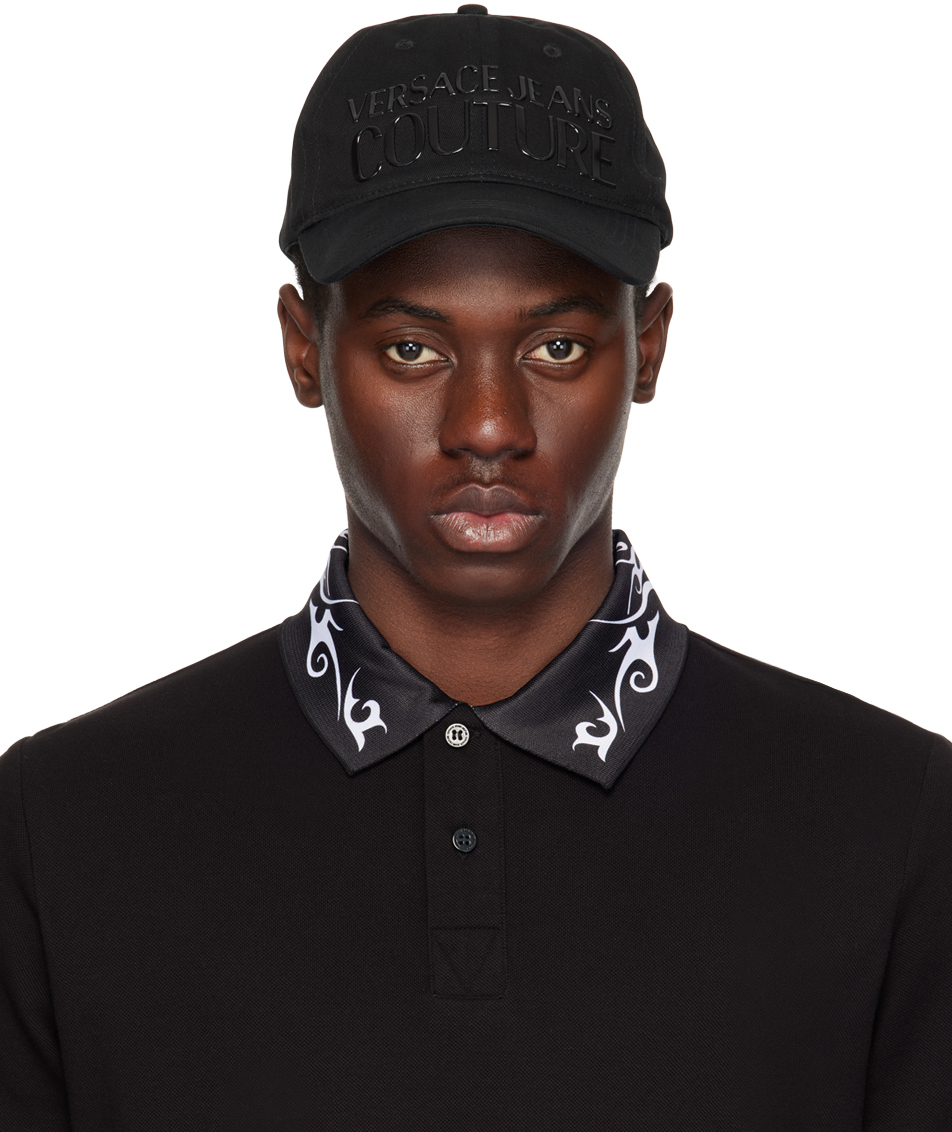 Versace Jeans Couture Black Logo Baseball Cap In Blue