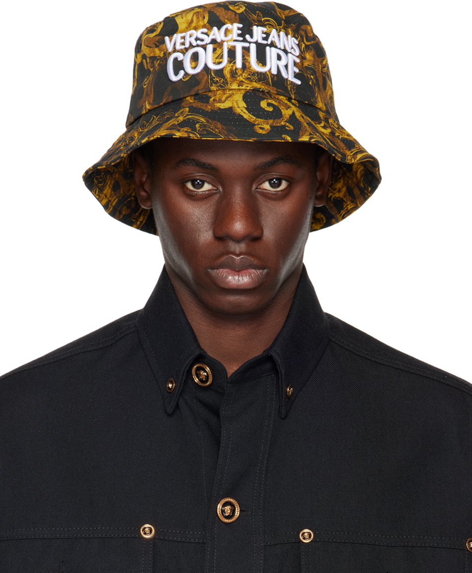 Black & Gold Watercolor Couture Bucket Hat