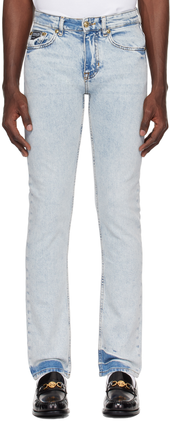 Versace Jeans Couture Blue Slim-fit Jeans In E904 Indigo