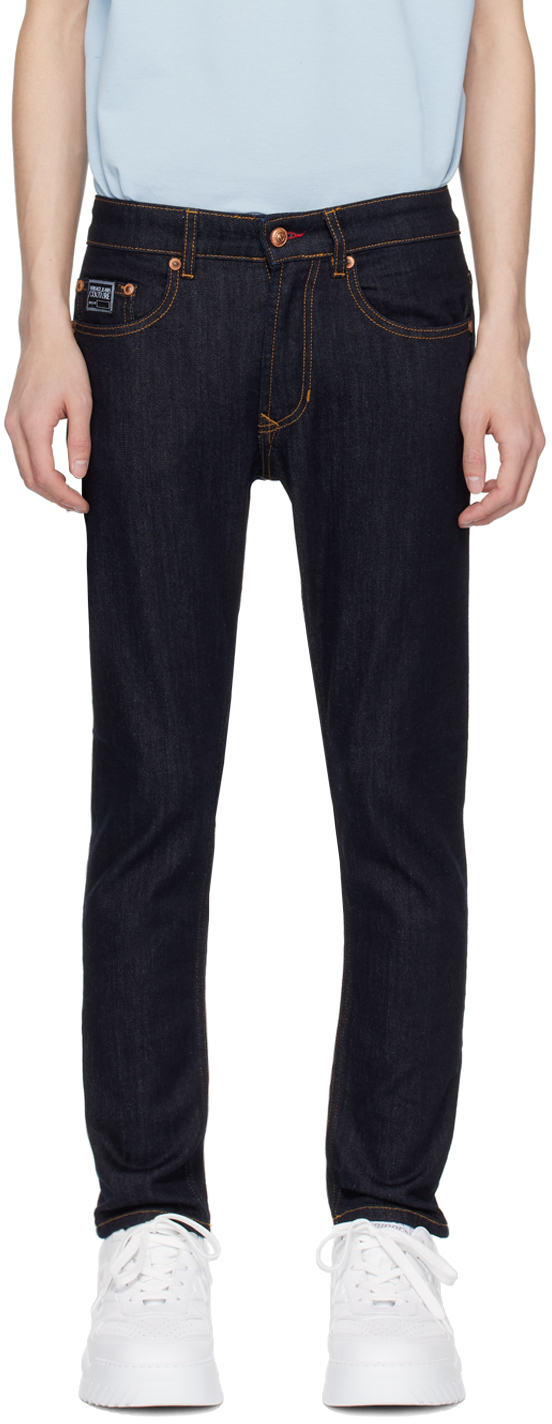 Shop Versace Jeans Couture Indigo Skinny Jeans In E904 Indigo