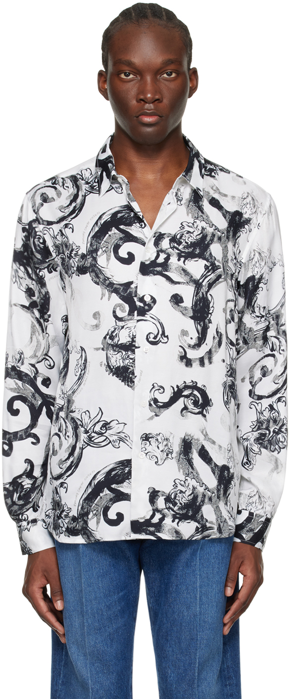 Versace Jeans Couture White Watercolour Shirt In E003 White