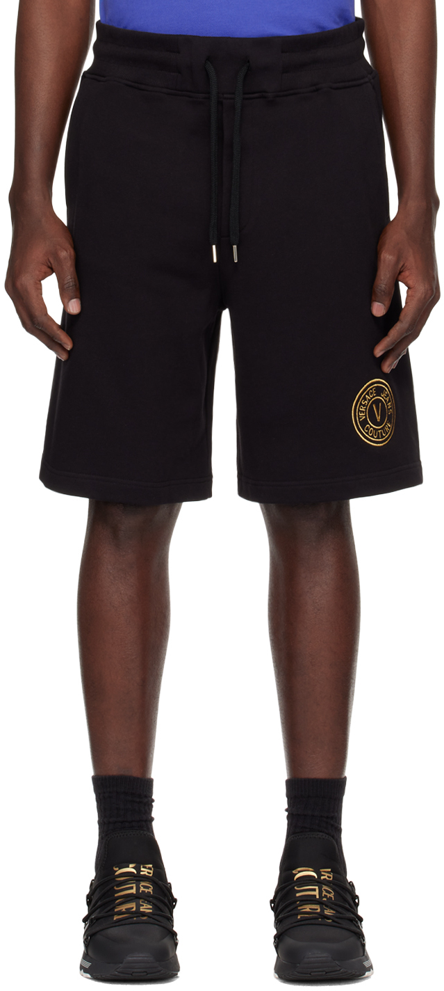 Black V-Emblem Shorts