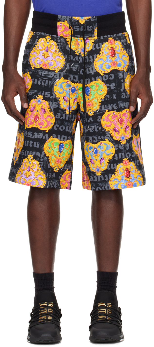 Black & Gold Heart Couture Shorts