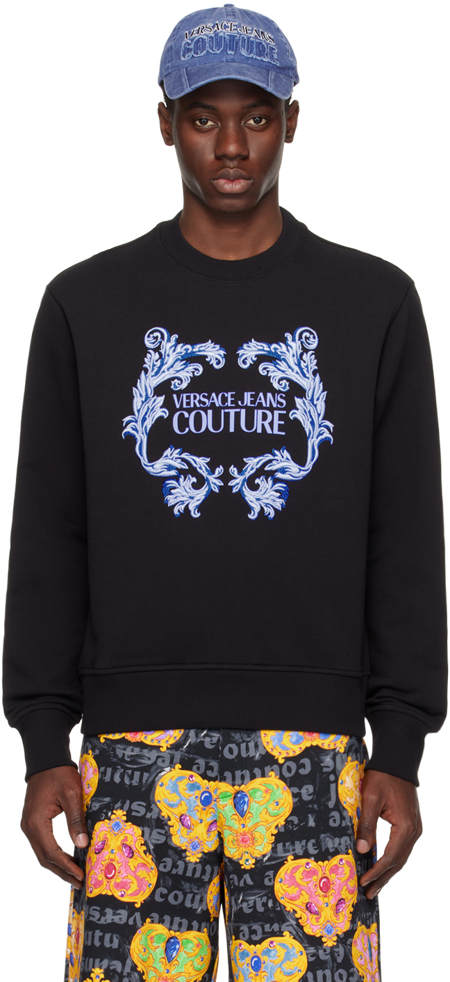 Shop Versace Jeans Couture Black Baroque Sweatshirt In E899 Black