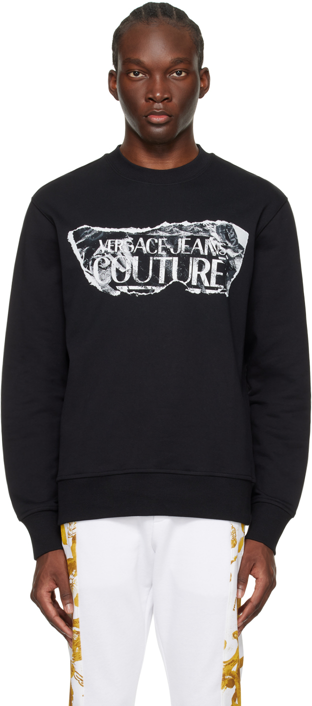 Versace Jeans Couture Black Magazine Sweatshirt In E899 Black