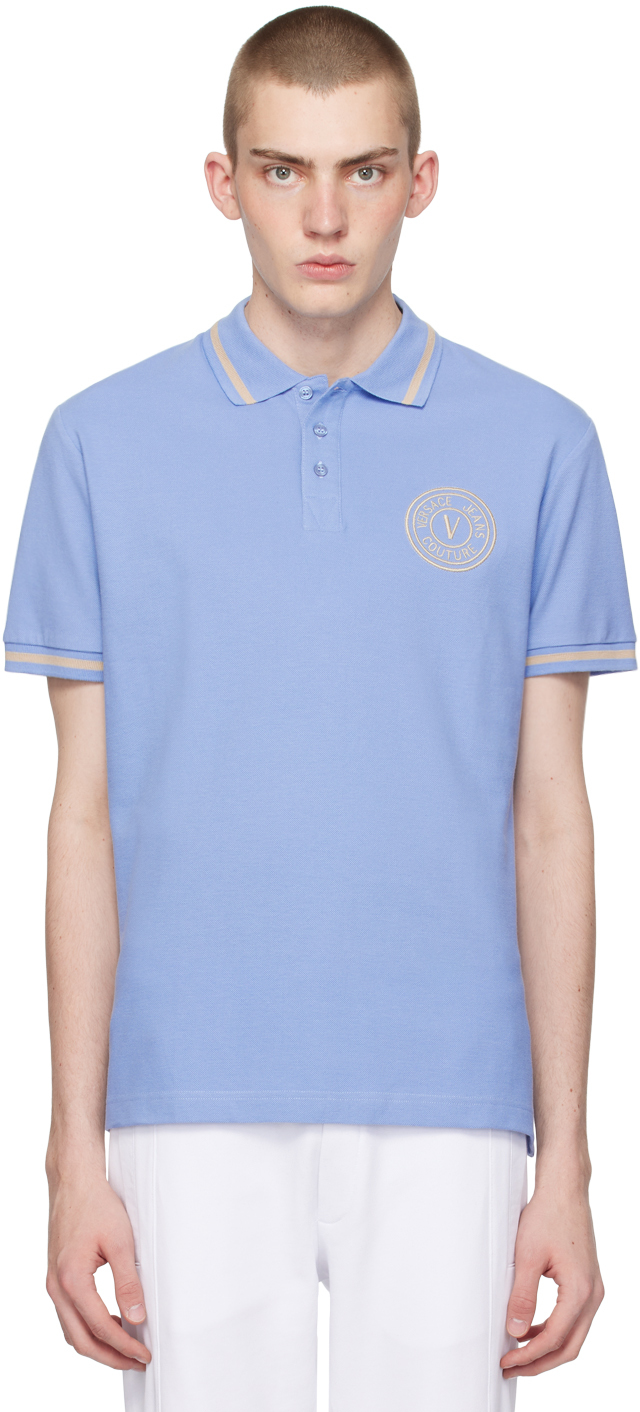 Blue Embroidered Polo