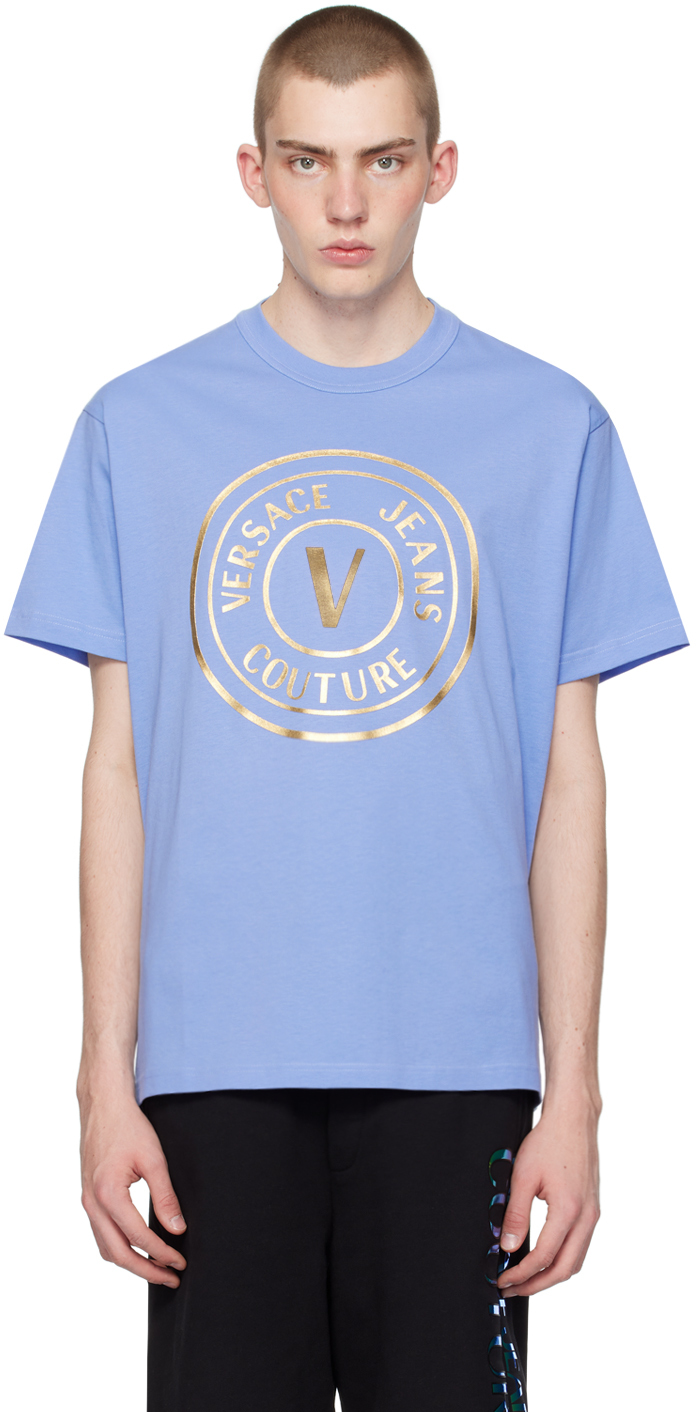 Versace Jeans Couture Blue V Emblem T Shirt