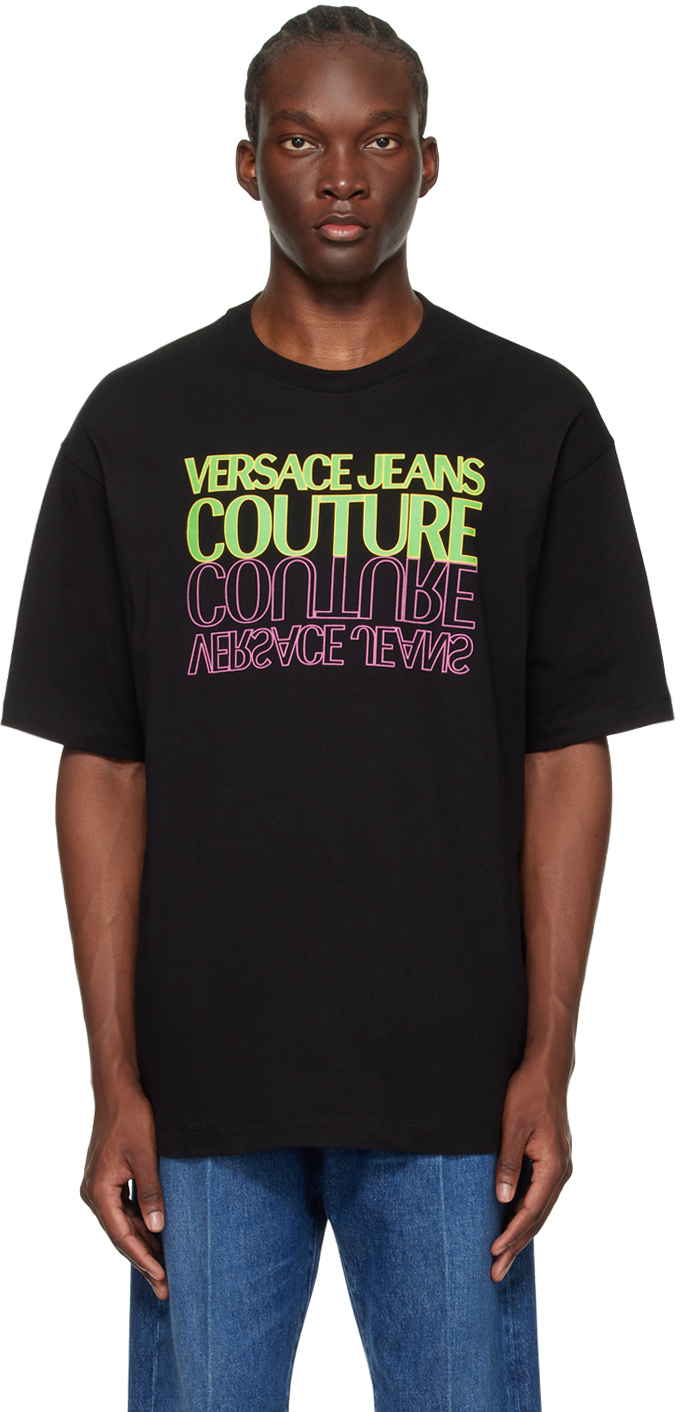 Versace Jeans Couture Black Upside Down T-shirt In E899 Black