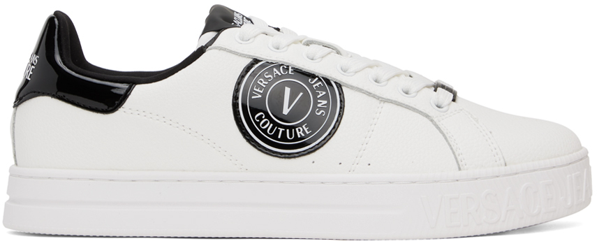 Versace Jeans Couture White Court 88 Trainers In El02 White/black