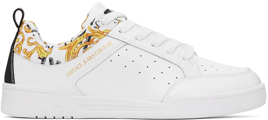 Versace Jeans Couture Man Trainers White Size 11 Leather