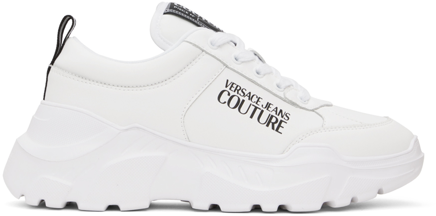 Versace Jeans Couture White Speedtrack Trainers In E003 White