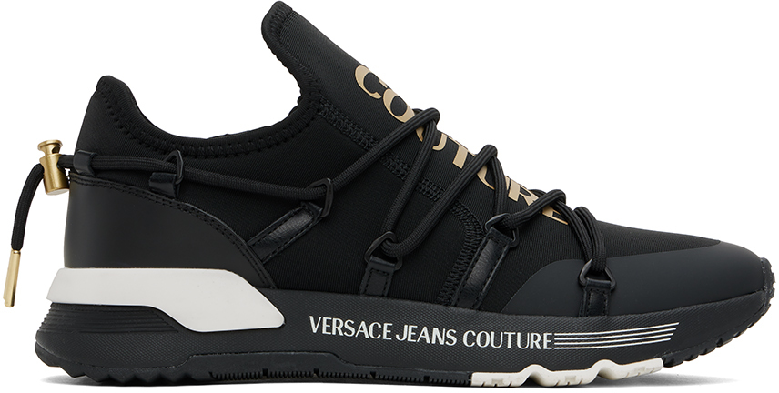 Versace Jeans Couture Dynamic Slip-on Trainers In Eg89 Black/gold