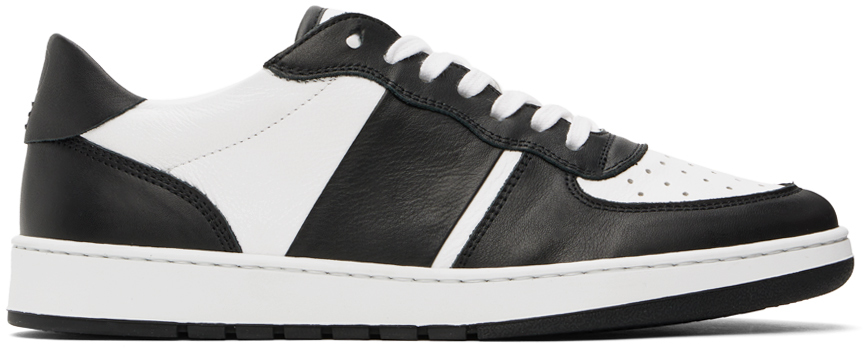 COLLEGIUM: White & Black Pillar Destroyer Low Sneakers | SSENSE