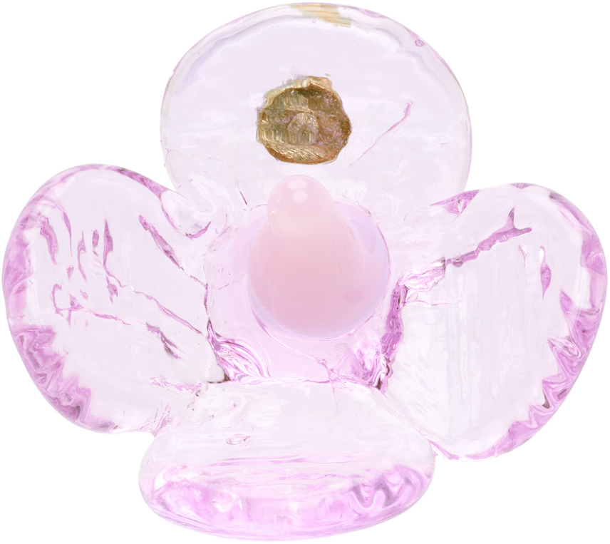 Levens Jewels Purple & Pink Flor Glass Single Earring