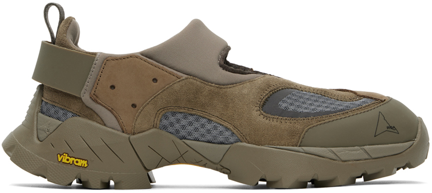 Khaki Rozes Sneakers by ROA on Sale