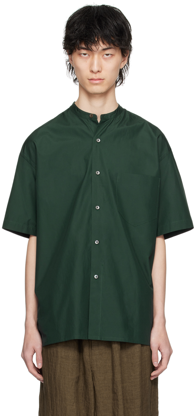 Shop Ylève Green Pocket Shirt In 140 Dark Green