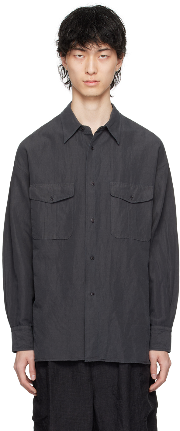 Shop Ylève Gray Button Shirt In 020 Grey