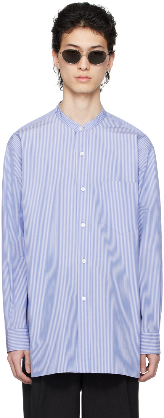 Ylève Blue Button Shirt In 031 Stripe