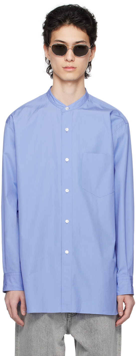 Ylève Blue Button Shirt In 110 Blue