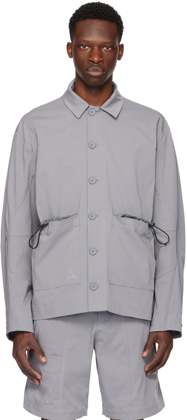 Roa Gray Button Shirt In Mockingbird