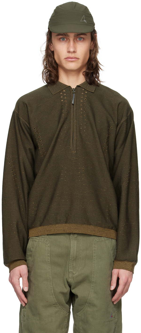 Green Half-Zip Polo