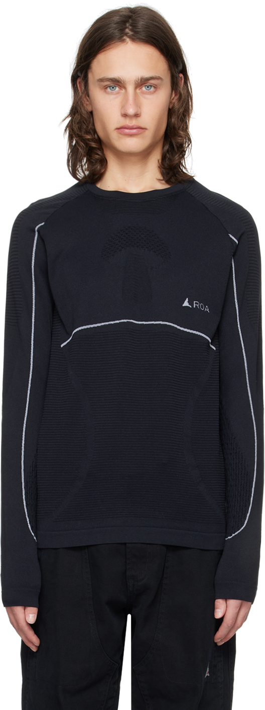 Black Seamless Long Sleeve T-Shirt