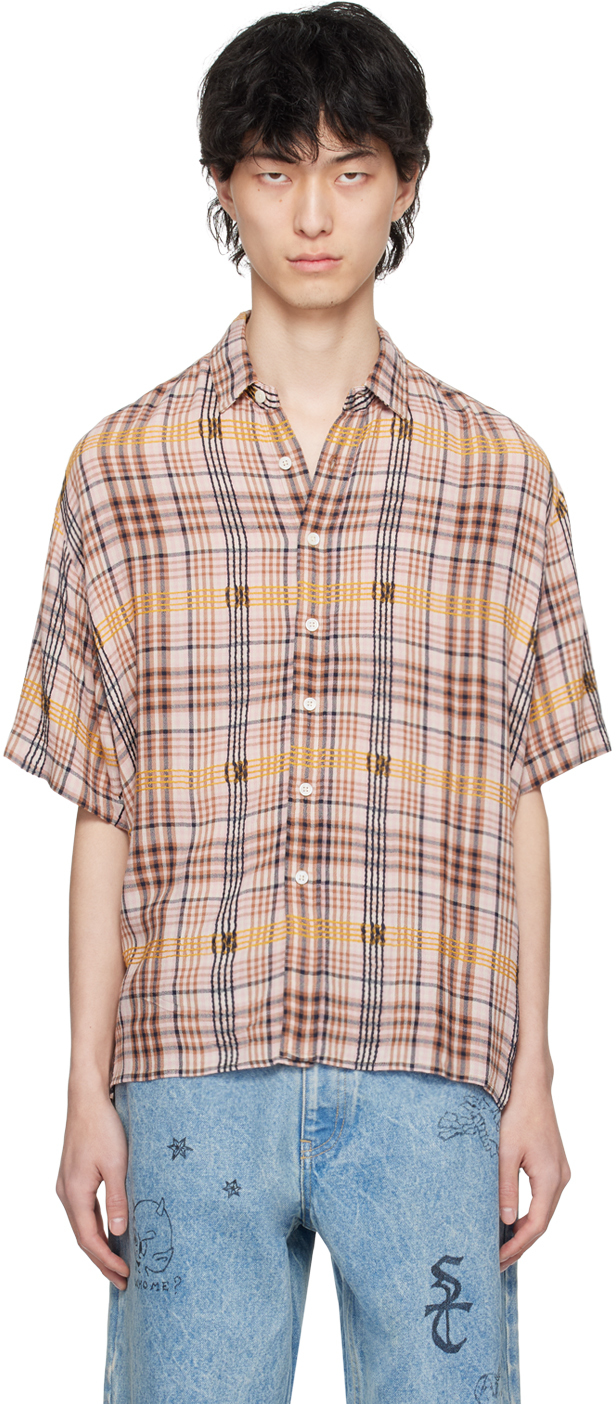 Shop Small Talk Studio Ssense Exclusive Pink Shirt In Pink/yellow/brown
